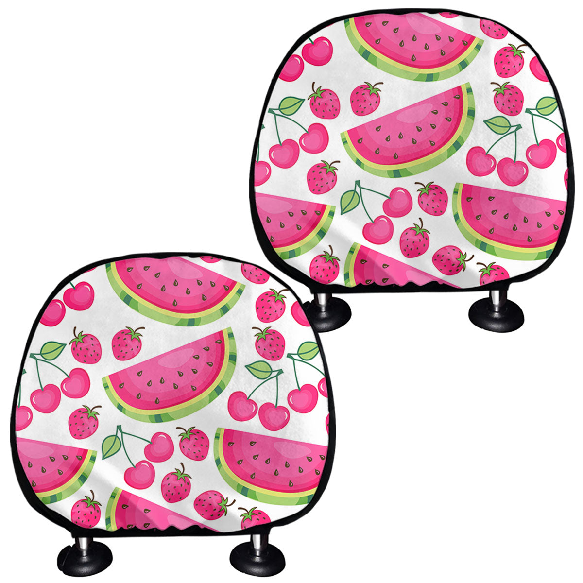 Cute Berry Watermelon Pattern Print Car Headrest Covers