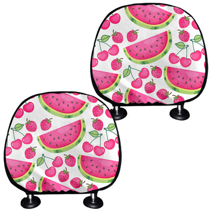 Cute Berry Watermelon Pattern Print Car Headrest Covers