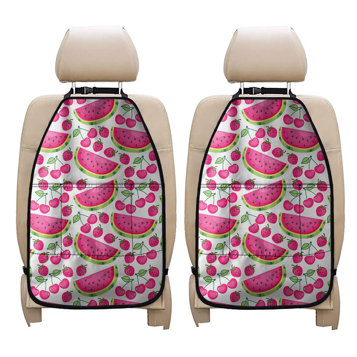 Cute Berry Watermelon Pattern Print Car Seat Organizers
