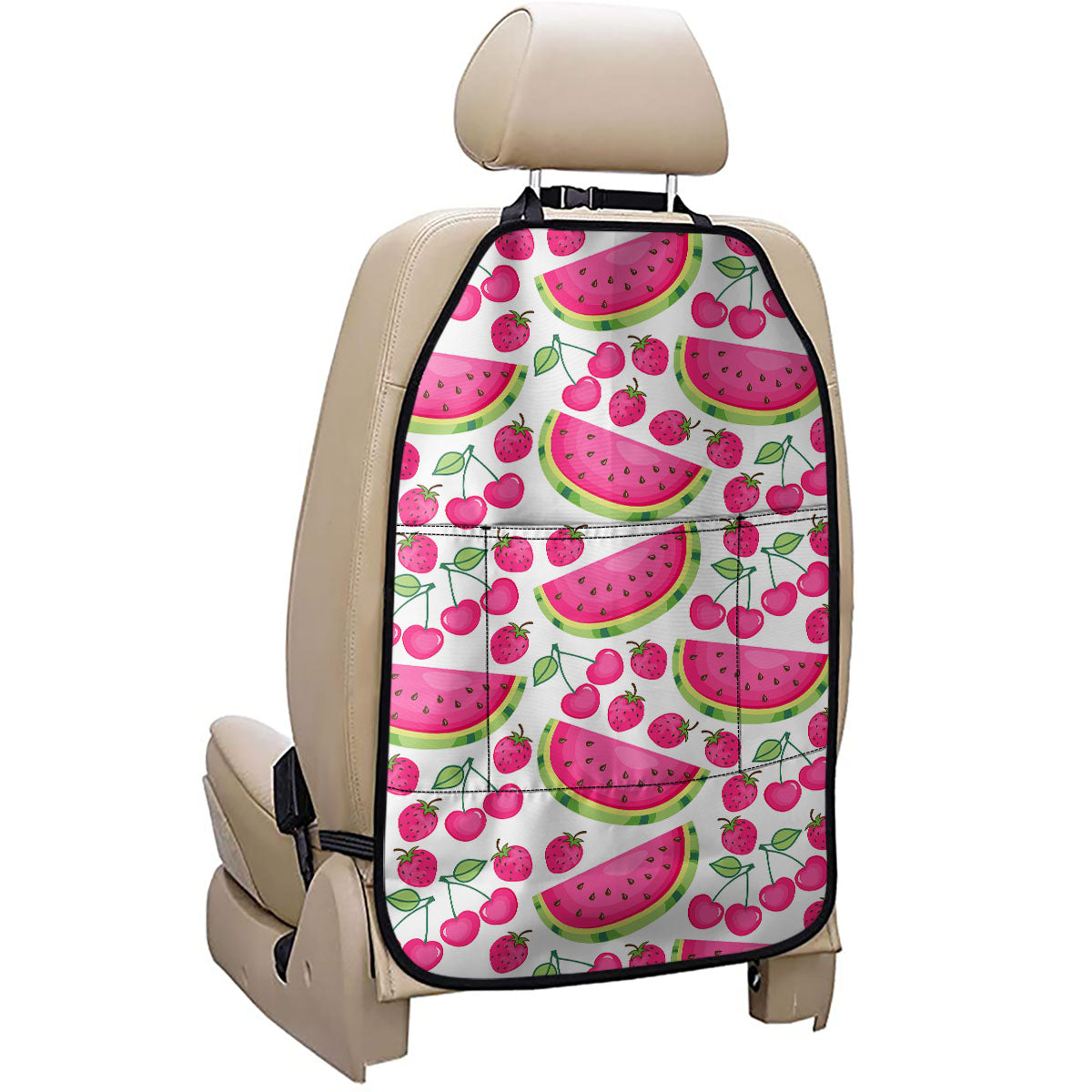 Cute Berry Watermelon Pattern Print Car Seat Organizers