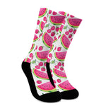 Cute Berry Watermelon Pattern Print Crew Socks