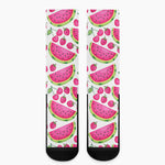 Cute Berry Watermelon Pattern Print Crew Socks