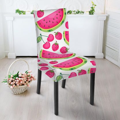 Cute Berry Watermelon Pattern Print Dining Chair Slipcover