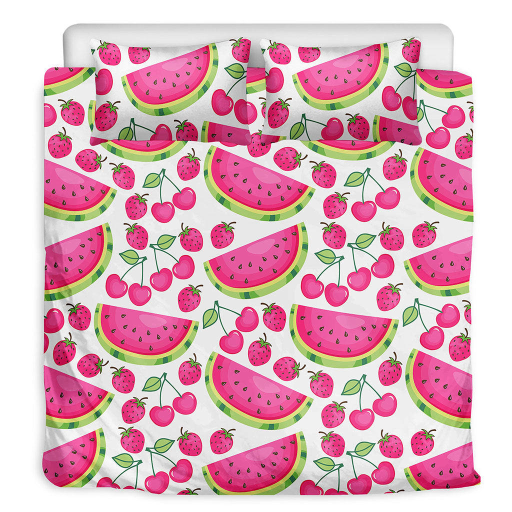 Cute Berry Watermelon Pattern Print Duvet Cover Bedding Set