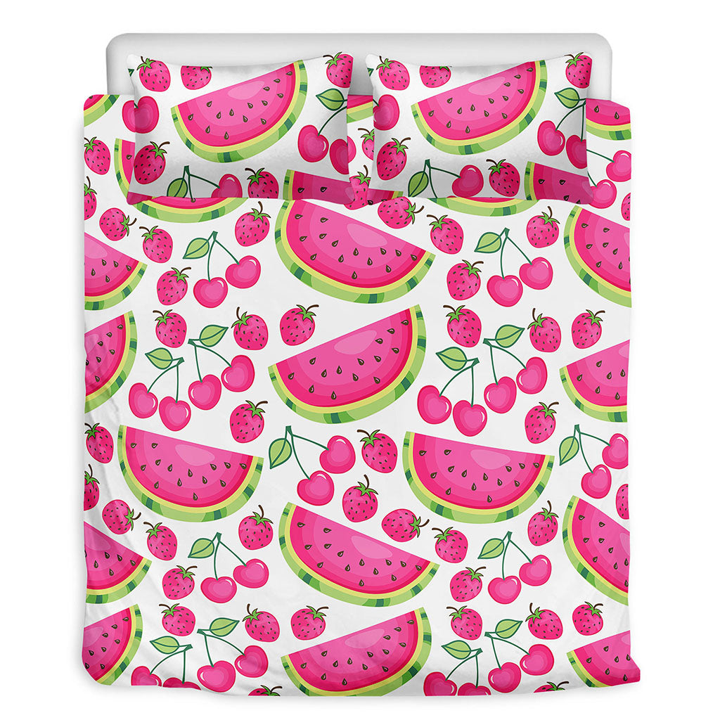 Cute Berry Watermelon Pattern Print Duvet Cover Bedding Set
