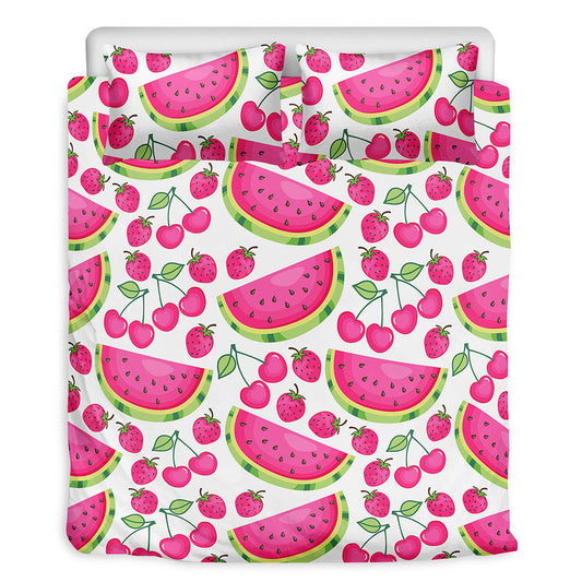 Cute Berry Watermelon Pattern Print Duvet Cover Bedding Set