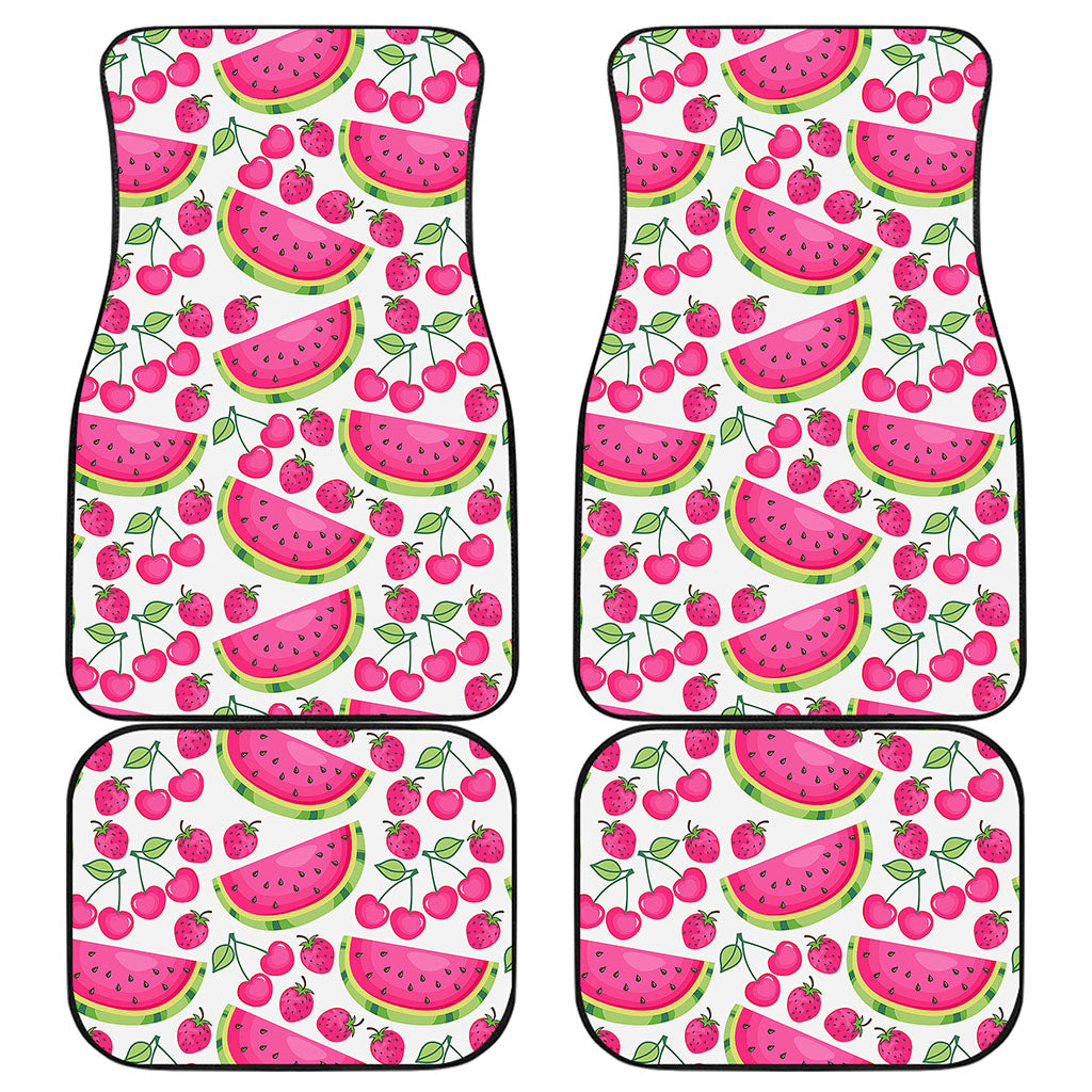 Cute Berry Watermelon Pattern Print Front and Back Car Floor Mats