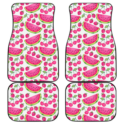 Cute Berry Watermelon Pattern Print Front and Back Car Floor Mats