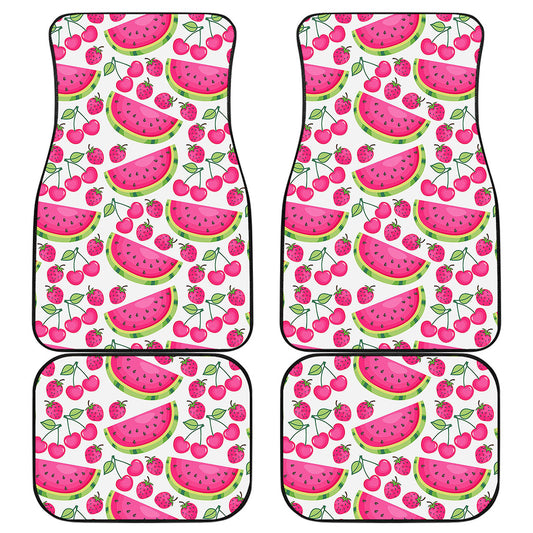 Cute Berry Watermelon Pattern Print Front and Back Car Floor Mats