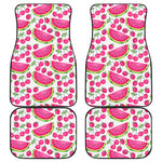 Cute Berry Watermelon Pattern Print Front and Back Car Floor Mats