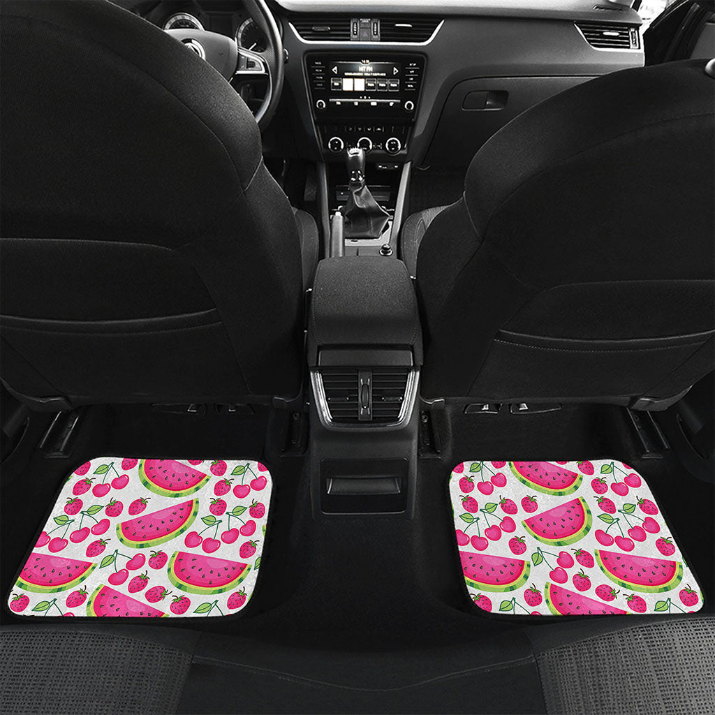 Cute Berry Watermelon Pattern Print Front and Back Car Floor Mats