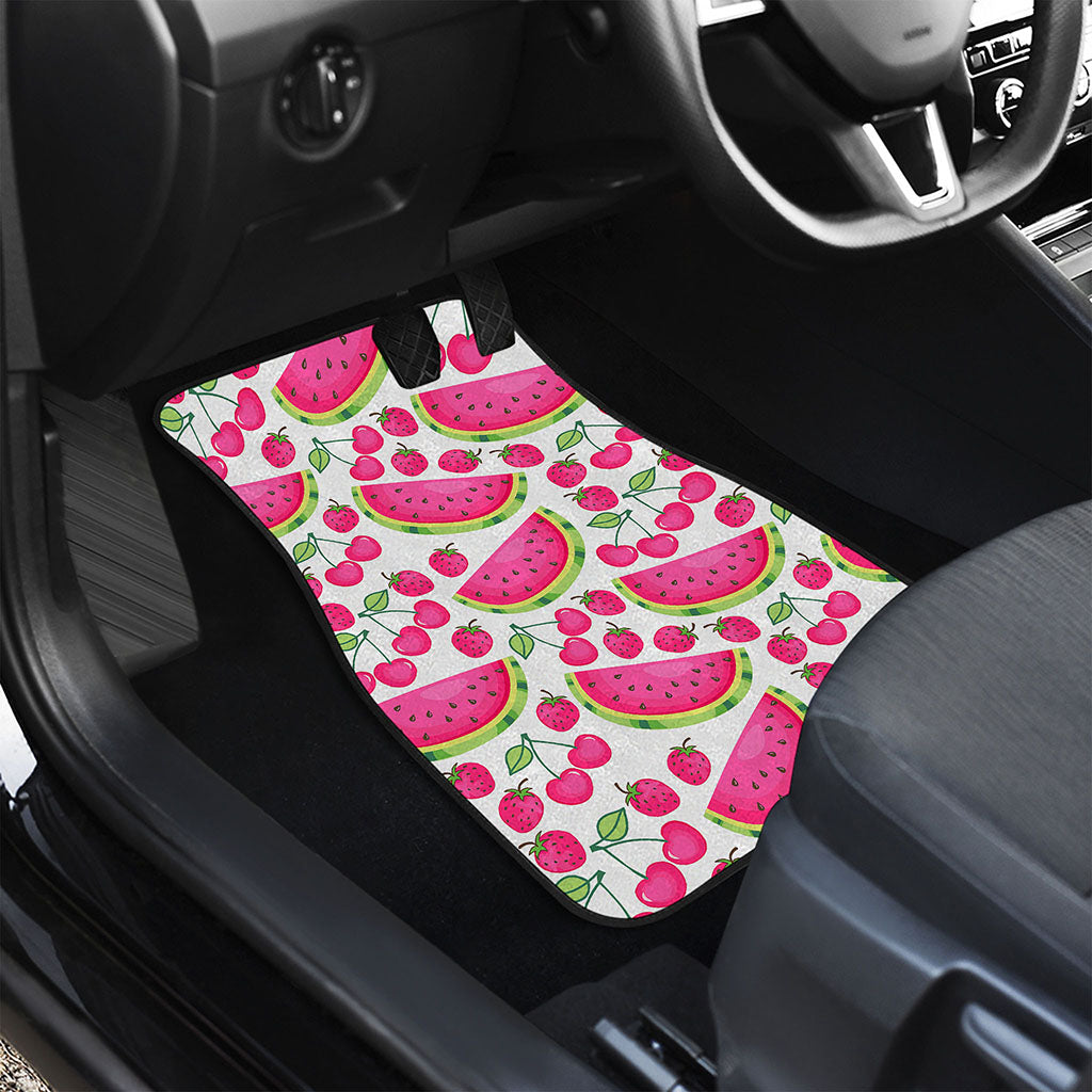Cute Berry Watermelon Pattern Print Front and Back Car Floor Mats