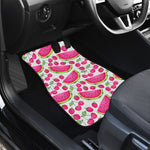 Cute Berry Watermelon Pattern Print Front and Back Car Floor Mats