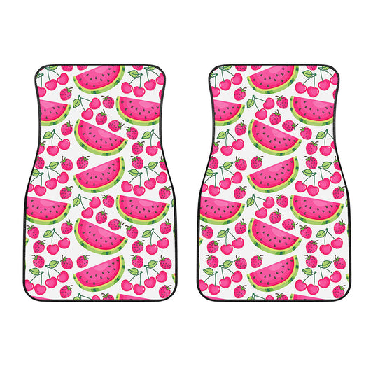 Cute Berry Watermelon Pattern Print Front Car Floor Mats