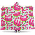 Cute Berry Watermelon Pattern Print Hooded Blanket