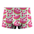 Cute Berry Watermelon Pattern Print Men's Boxer Briefs