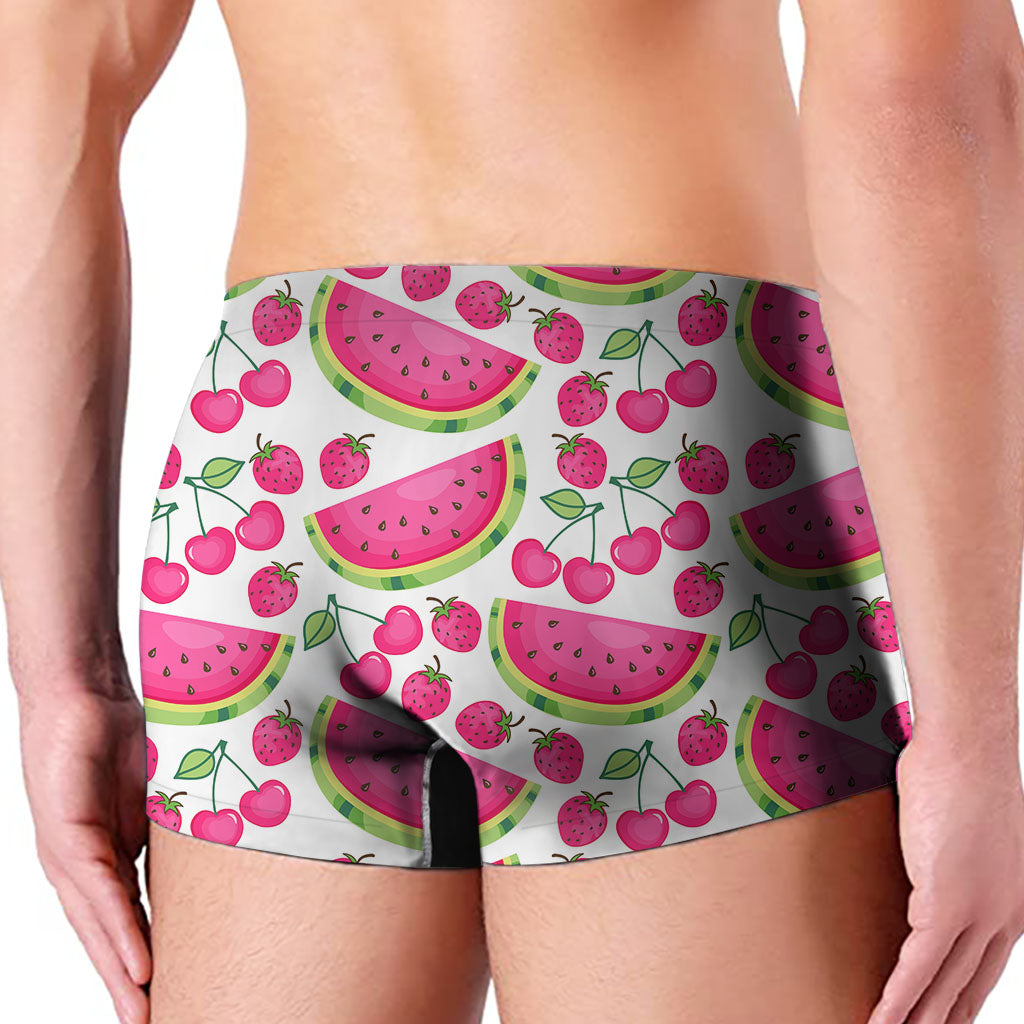 Cute Berry Watermelon Pattern Print Men's Boxer Briefs