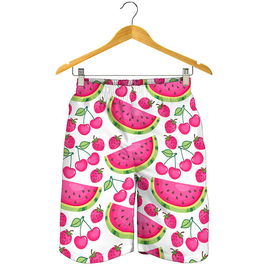 Cute Berry Watermelon Pattern Print Men's Shorts