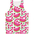 Cute Berry Watermelon Pattern Print Men's Tank Top