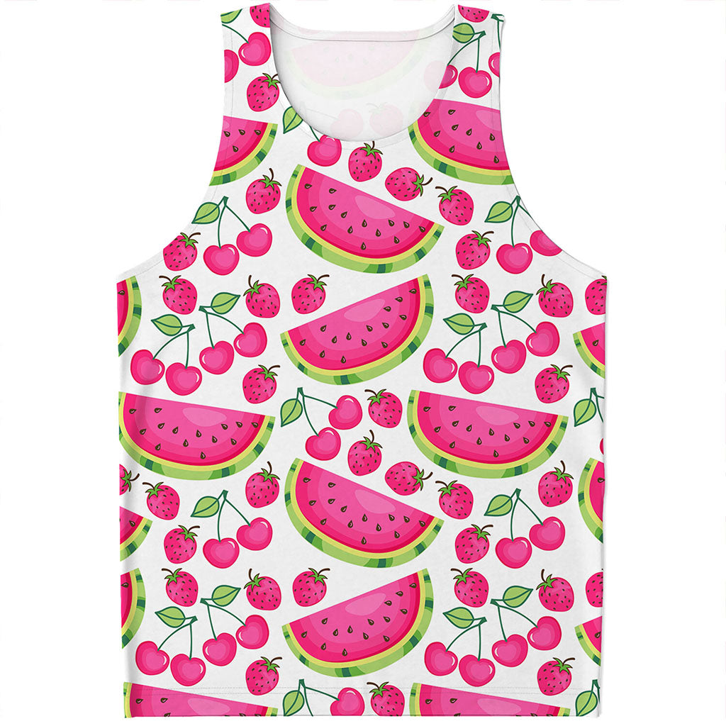 Cute Berry Watermelon Pattern Print Men's Tank Top