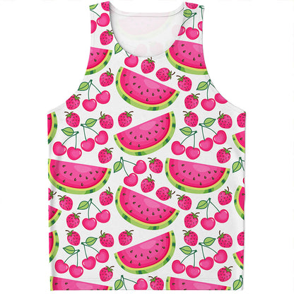 Cute Berry Watermelon Pattern Print Men's Tank Top