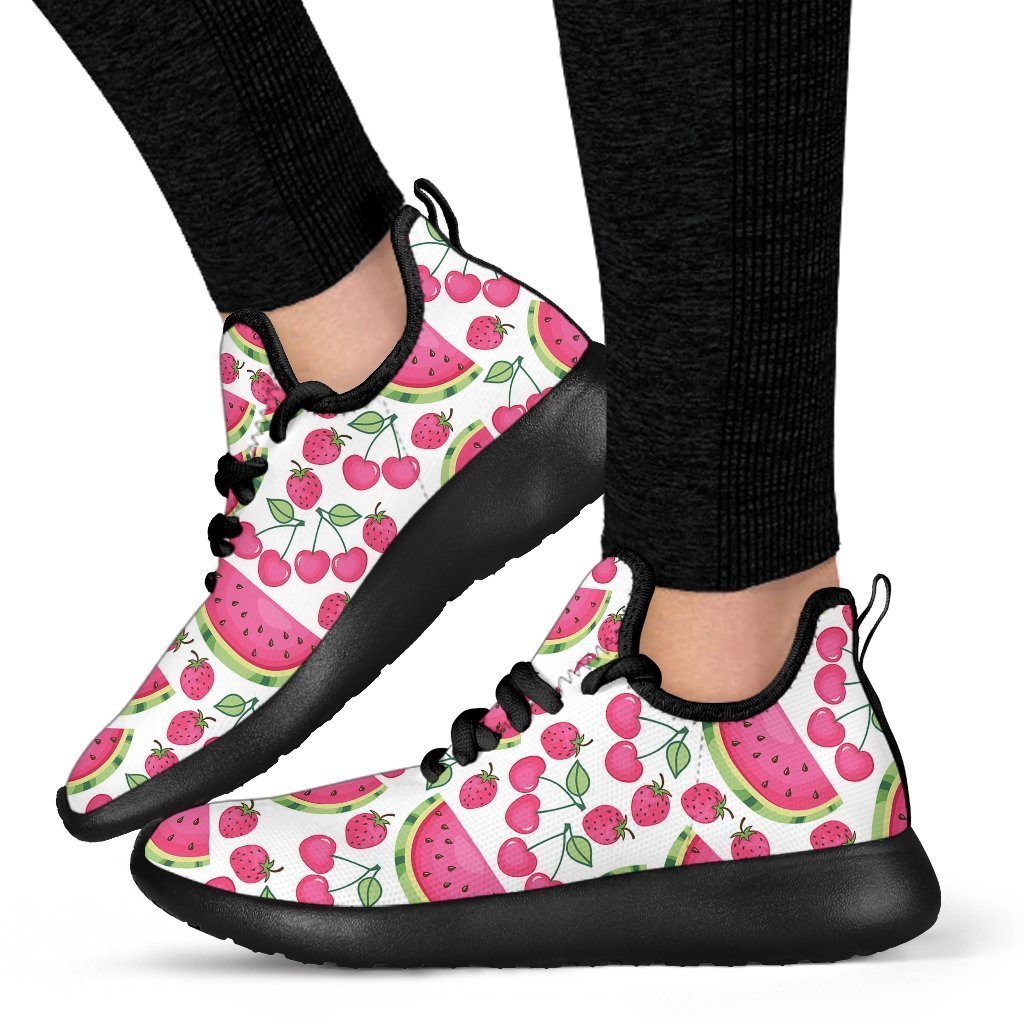 Cute Berry Watermelon Pattern Print Mesh Knit Shoes GearFrost