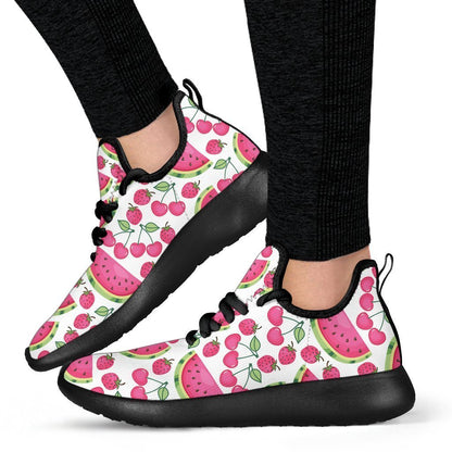 Cute Berry Watermelon Pattern Print Mesh Knit Shoes GearFrost