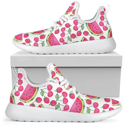 Cute Berry Watermelon Pattern Print Mesh Knit Shoes GearFrost