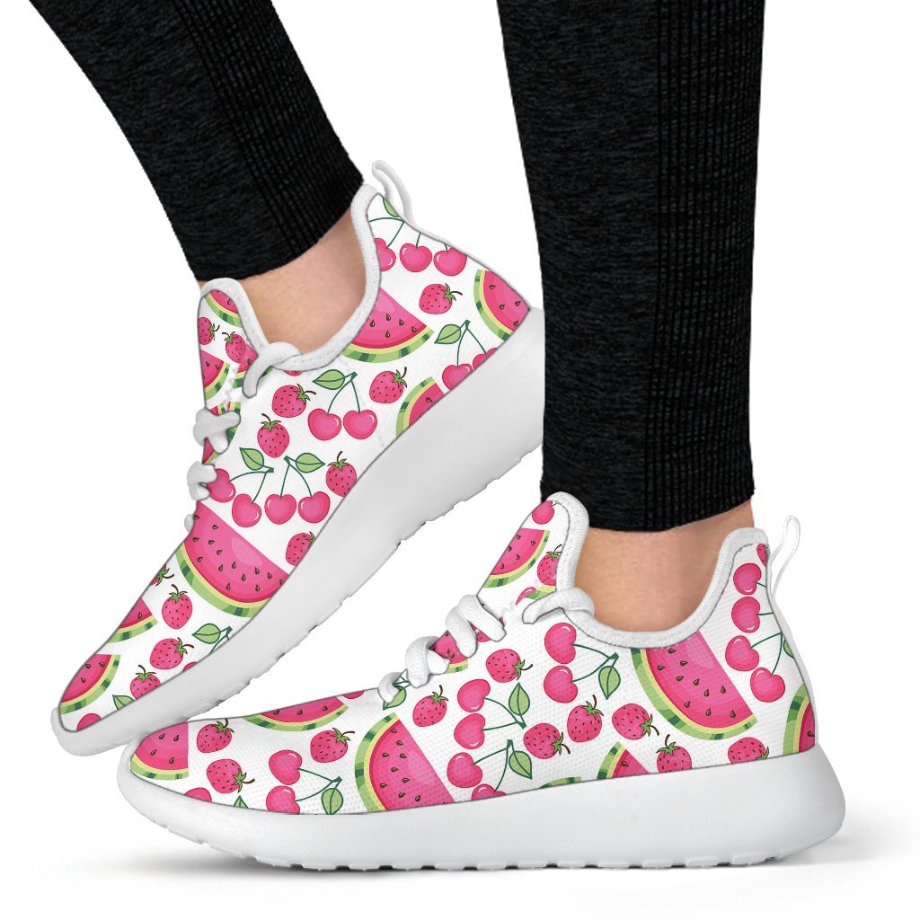 Cute Berry Watermelon Pattern Print Mesh Knit Shoes GearFrost