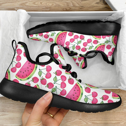 Cute Berry Watermelon Pattern Print Mesh Knit Shoes GearFrost