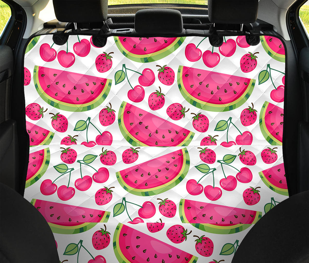 Cute Berry Watermelon Pattern Print Pet Car Back Seat Cover