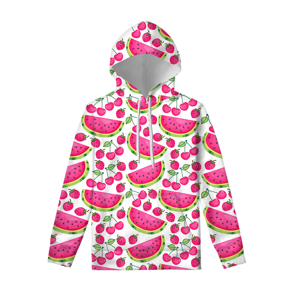 Cute Berry Watermelon Pattern Print Pullover Hoodie