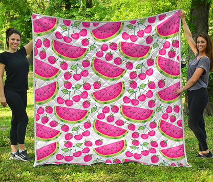 Cute Berry Watermelon Pattern Print Quilt