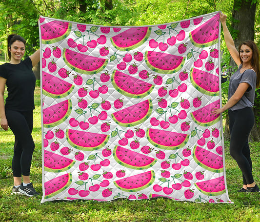 Cute Berry Watermelon Pattern Print Quilt