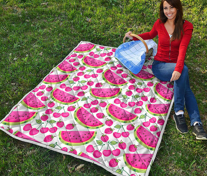Cute Berry Watermelon Pattern Print Quilt