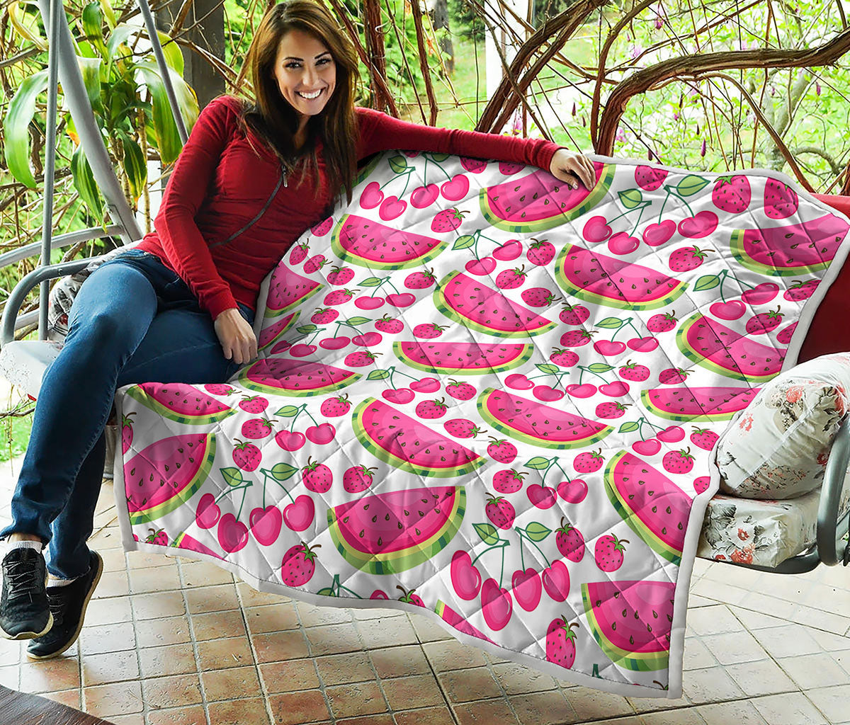 Cute Berry Watermelon Pattern Print Quilt
