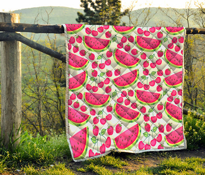 Cute Berry Watermelon Pattern Print Quilt