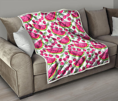 Cute Berry Watermelon Pattern Print Quilt