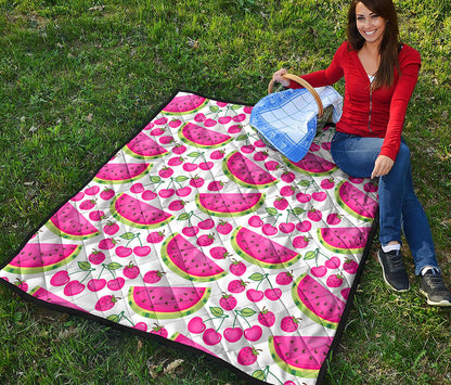Cute Berry Watermelon Pattern Print Quilt