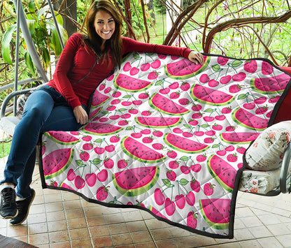 Cute Berry Watermelon Pattern Print Quilt