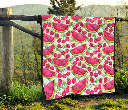Cute Berry Watermelon Pattern Print Quilt