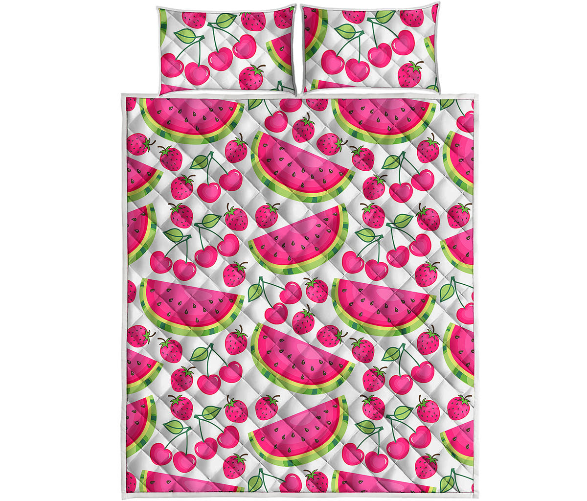 Cute Berry Watermelon Pattern Print Quilt Bed Set