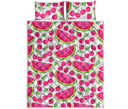 Cute Berry Watermelon Pattern Print Quilt Bed Set