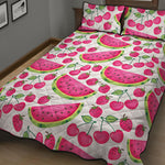Cute Berry Watermelon Pattern Print Quilt Bed Set