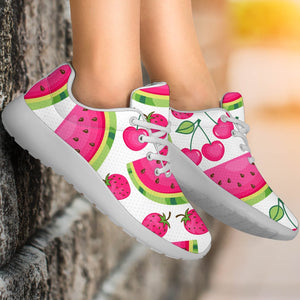 Cute Berry Watermelon Pattern Print Sport Shoes GearFrost