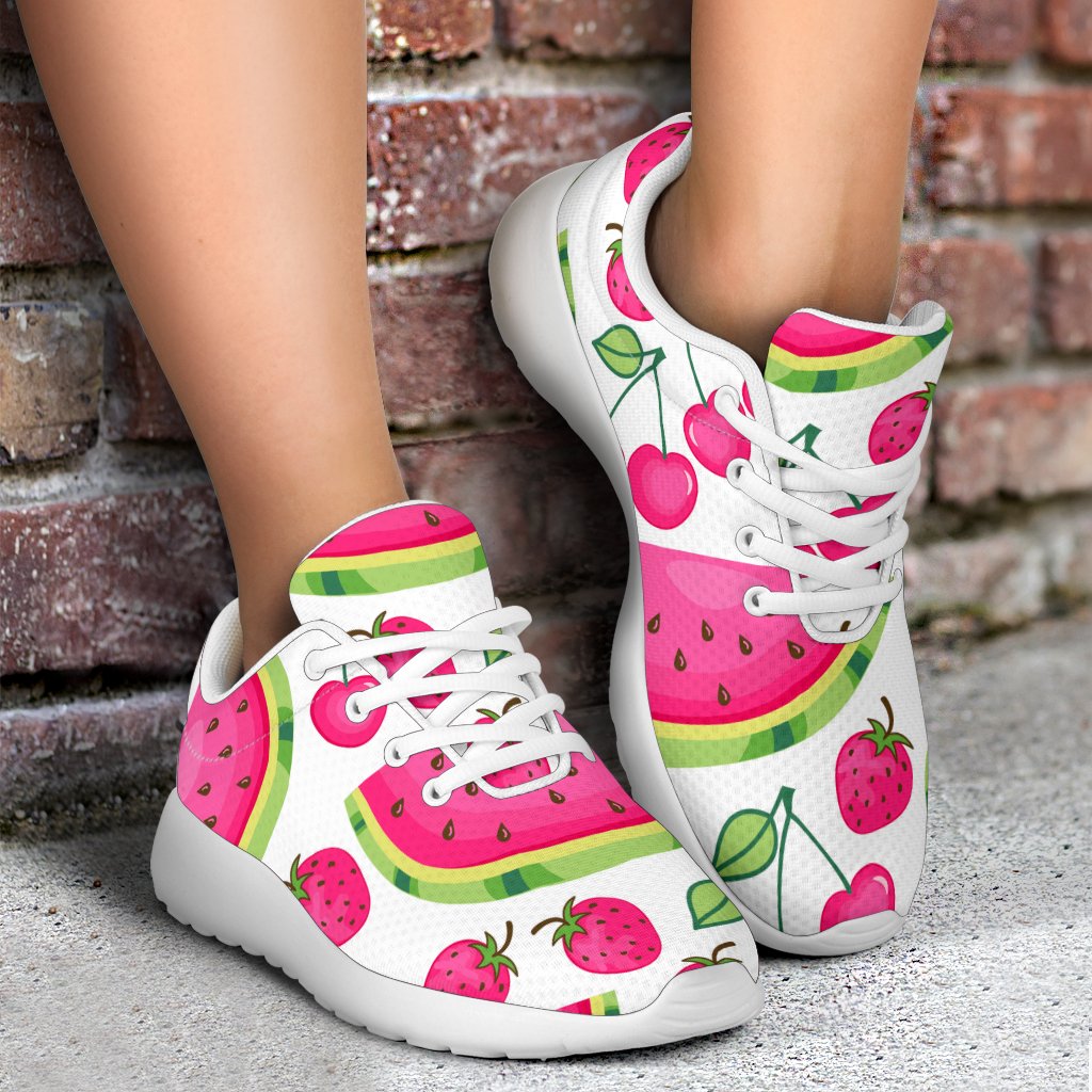 Cute Berry Watermelon Pattern Print Sport Shoes GearFrost