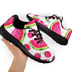 Cute Berry Watermelon Pattern Print Sport Shoes GearFrost