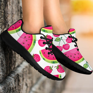 Cute Berry Watermelon Pattern Print Sport Shoes GearFrost