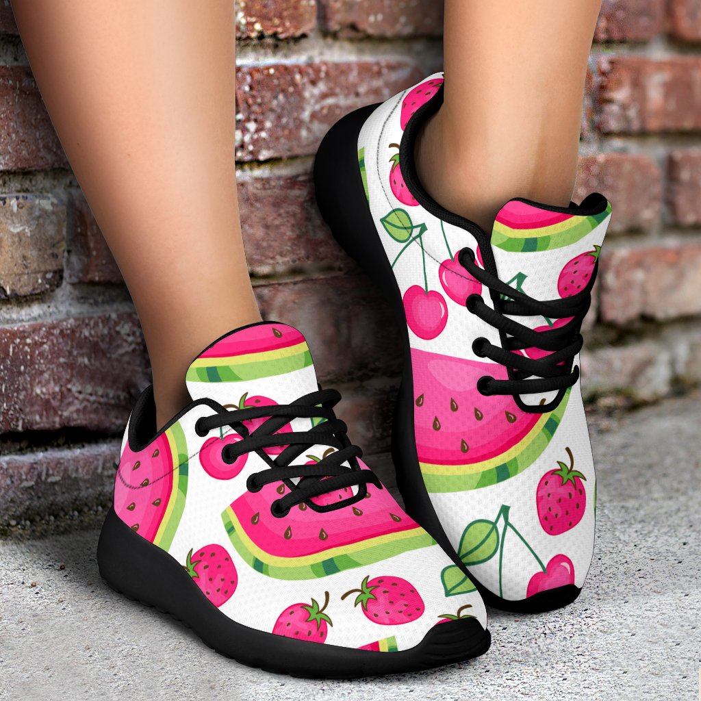 Cute Berry Watermelon Pattern Print Sport Shoes GearFrost