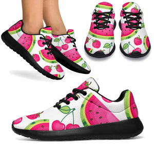 Cute Berry Watermelon Pattern Print Sport Shoes GearFrost